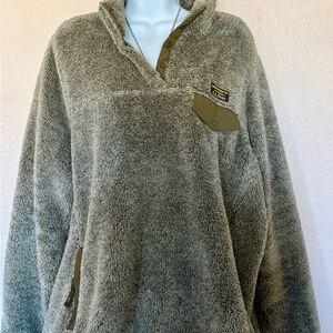 L.L. Bean Olive Fleece Jacket with Olive Pocket